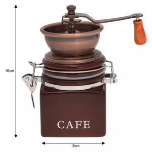 Râșniță de cafea manuală KingHoff 4146, mecanism ceramic, corp metalic și ceramic