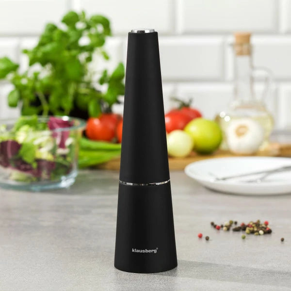 Râșniță electrică Klausberg 7343, acoperire din cauciuc, neagră