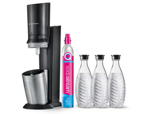 Pachet aparat de băuturi carbogazoase SodaStream Terra Crystal 3 0, 3 sticle și sticlă de CO2, negru