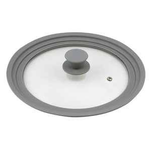 Capac universal din sticlă KingHoff 1649 pentru tigaie, silicon 24, 26, 28 cm