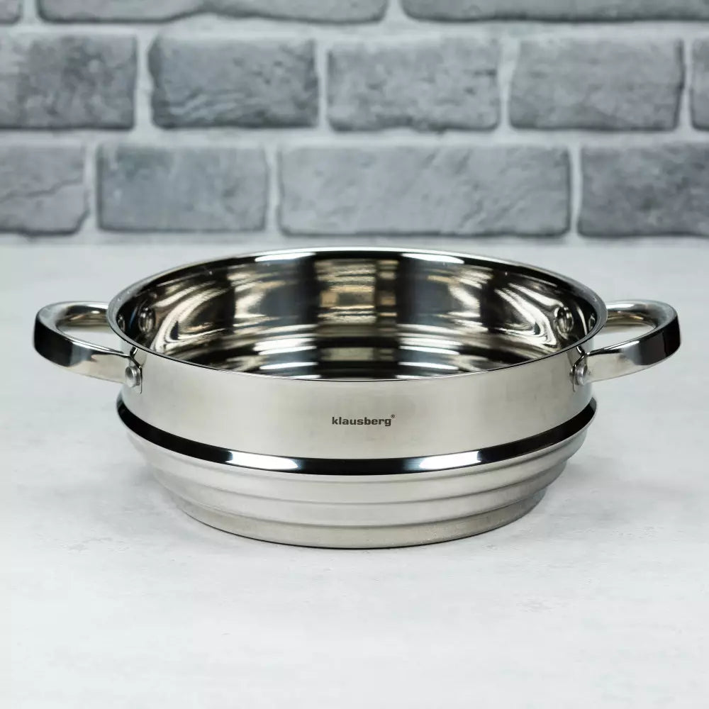 Aparat de gătit la abur Klausberg 7587, Pentru vase de 20-22-24 cm, Oțel inoxidabil