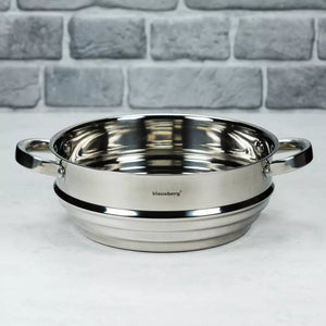 Aparat de gătit la abur Klausberg 7587, Pentru vase de 20-22-24 cm, Oțel inoxidabil