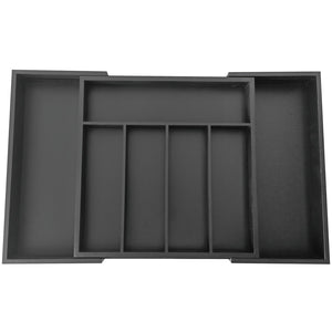 Organizator de tacâmuri din bambus KingHoff 1745, extensibil, negru