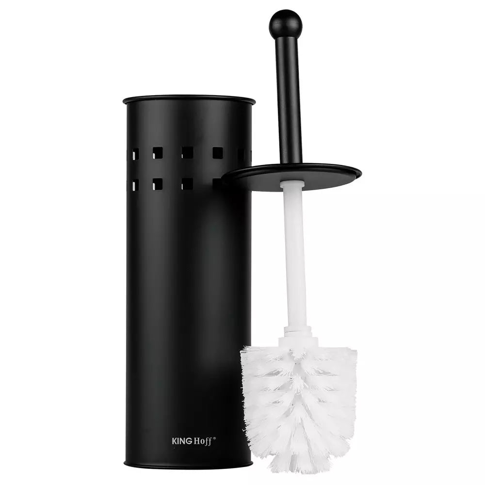 Perie de toaletă KingHoff 1812, 39,5 cm, oțel negru