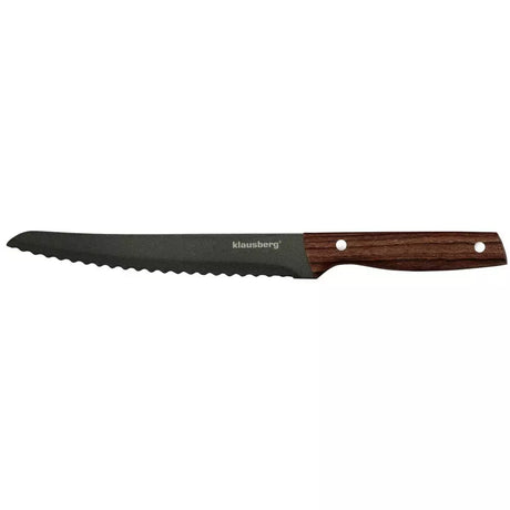 Set cuțite cu suport Klausberg 7616, 6 piese, Inox, Maro/Gri