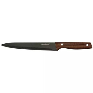 Set cuțite cu suport Klausberg 7616, 6 piese, Inox, Maro/Gri