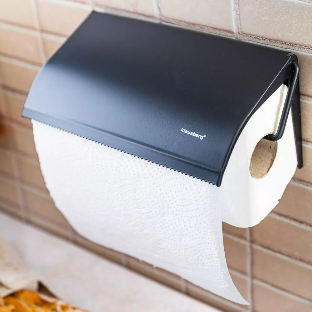 Suport pentru prosoape de hârtie de bucătărie Klausberg 7714, Inox, Negru