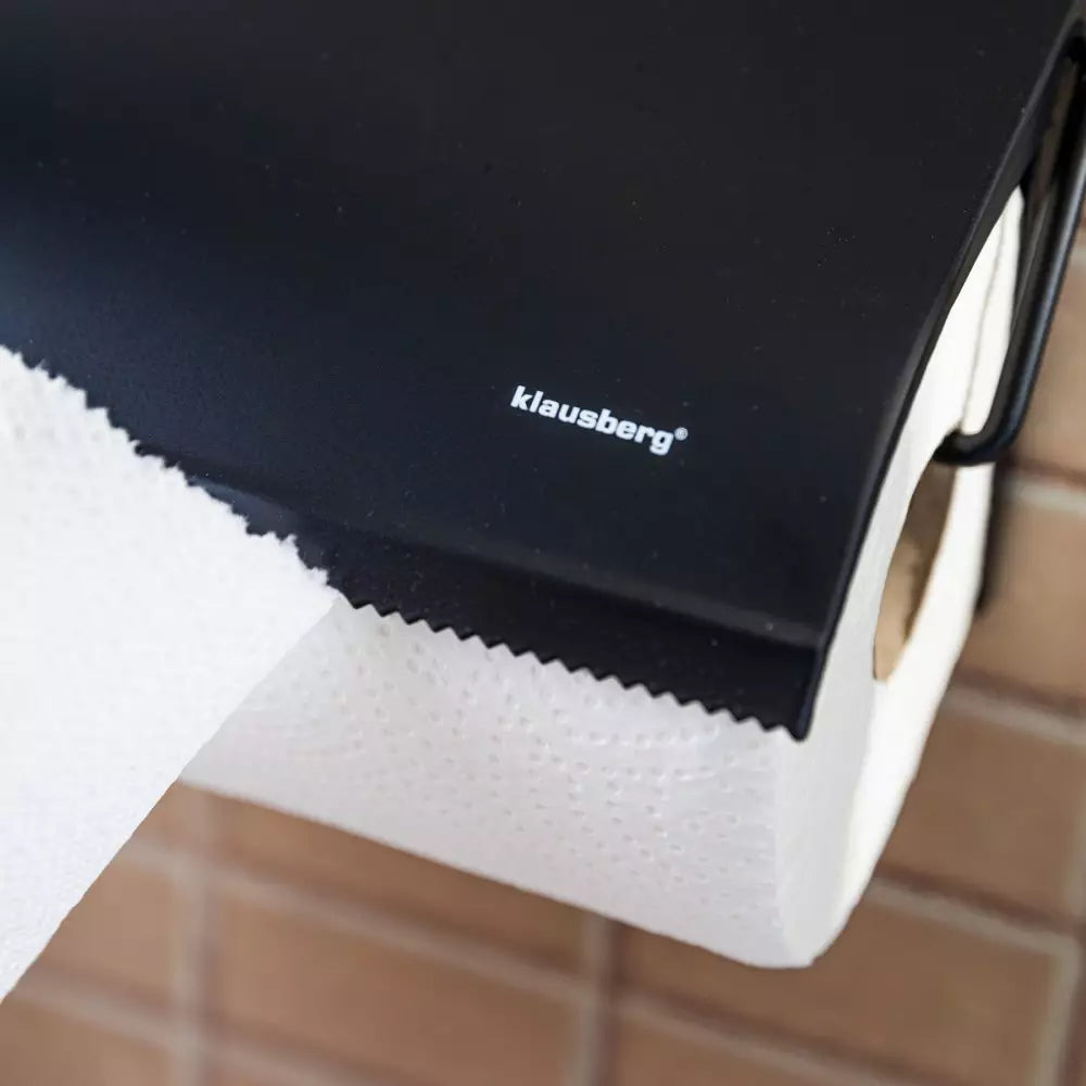 Suport pentru prosoape de hârtie de bucătărie Klausberg 7714, Inox, Negru