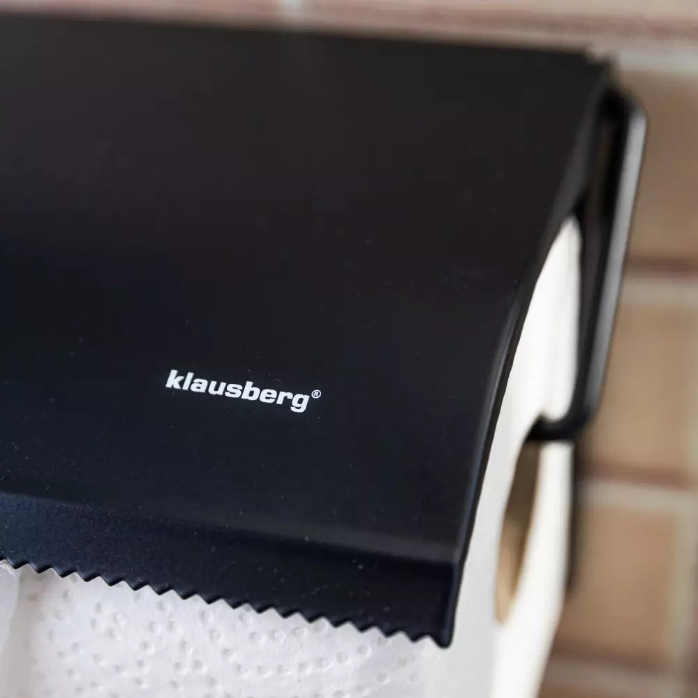 Suport pentru prosoape de hârtie de bucătărie Klausberg 7714, Inox, Negru