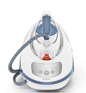 Generator de abur Tefal Express Protect SV9202E0, 2800W, Presiune 7.5 bar, Rezervor 1.8 l, Placă Durilium Airglide Autoclean, Alb&amp;Albastru