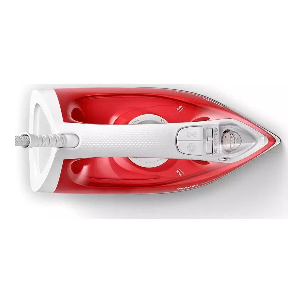 Fier de călcat cu abur Philips EasySpeed ​​GC1742/40, Călcare uscată și cu abur, Talpă antiaderentă, 2000 W, Roșu