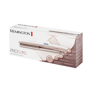 Placă de îndreptat părul Remington PROluxe S9100, plăci ceramice Ultimate Glide, OPTIheat, 230°, LCD, 9 setări de temperatură, încălzire rapidă, alb