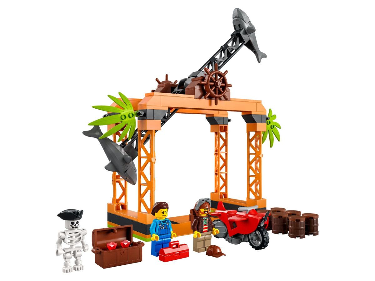 LEGO® City - Provocarea Cascadelor cu Rechinii 60342, 122 de piese