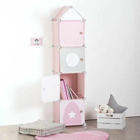 Dulap de depozitare pentru copii Atmosphera Tower, 4 compartimente, 34x140x32 cm