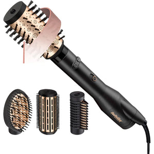 Perie electrică de păr BaByliss Big Hair Luxe AS970E, 650W + 4 accesorii, tehnologie ionică, înveliș ceramic, jet de aer rece, negru mat / auriu