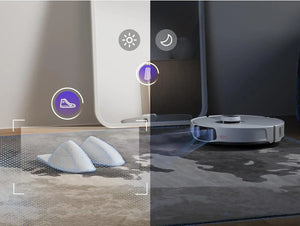 Aspirator robot Roborock S8 MaxV Ultra S8MVU02-00, Mop, Cartografiere 3D, 5200 mAh, 10.000 Pa, Recipient praf 270 ml, 60 W, Autonomie 180 minute, Alb