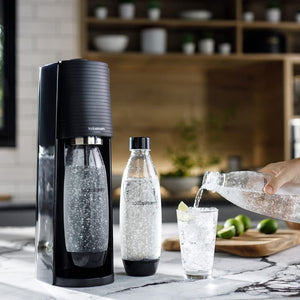 Kit pentru aparat de băuturi carbogazoase SodaStream, Terra Quick Connect, 3 sticle de CO2 incluse, negru