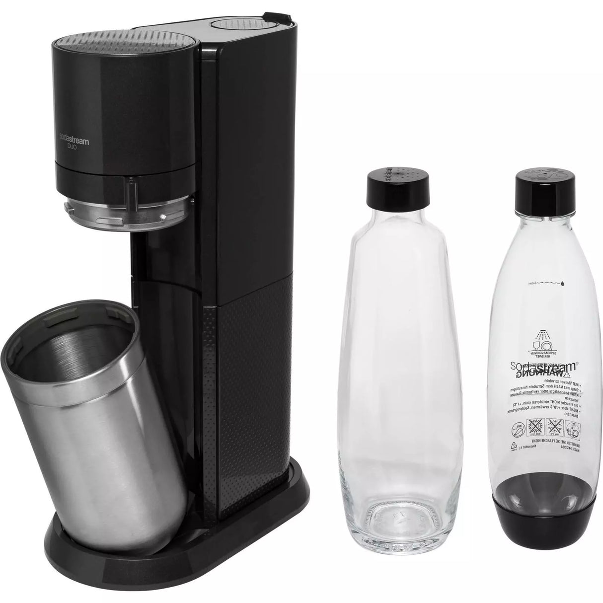 Aparat de făcut sifon SodaStream Duo Titan Standard, Oțel, fără butelie de CO₂, Negru