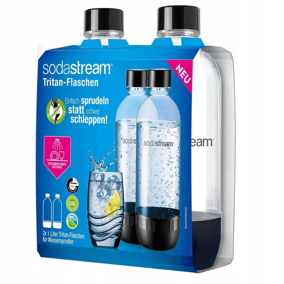 Set de 2 sticle de apă, Sodastream, Tritan, 1 l, transparente