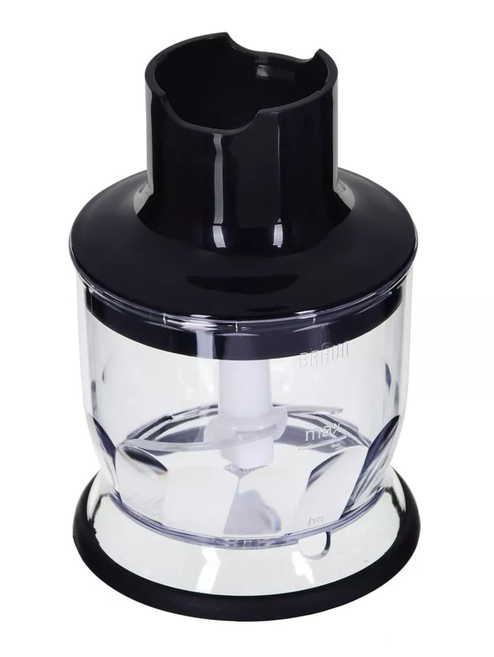 Blender Braun MultiQuick 7087X, 1000 W, Cană gradată 0,6 l, Robot de bucătărie 1,5 l, Tocător 0,35 l, Accesoriu pentru piure, Sârmă, Viteză variabilă, Negru