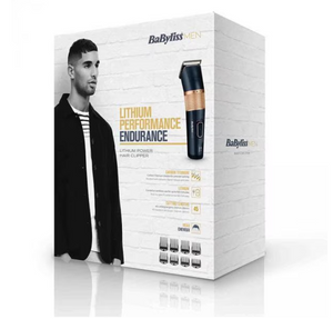 Mașină de tuns fără fir BaByliss E986E, baterie litiu-ion, lame din titan-carbon, auriu/negru