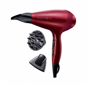 Uscător de păr Remington Silk, AC9096, 2400W, 3 viteze, mod Turbo, difuzor, roșu