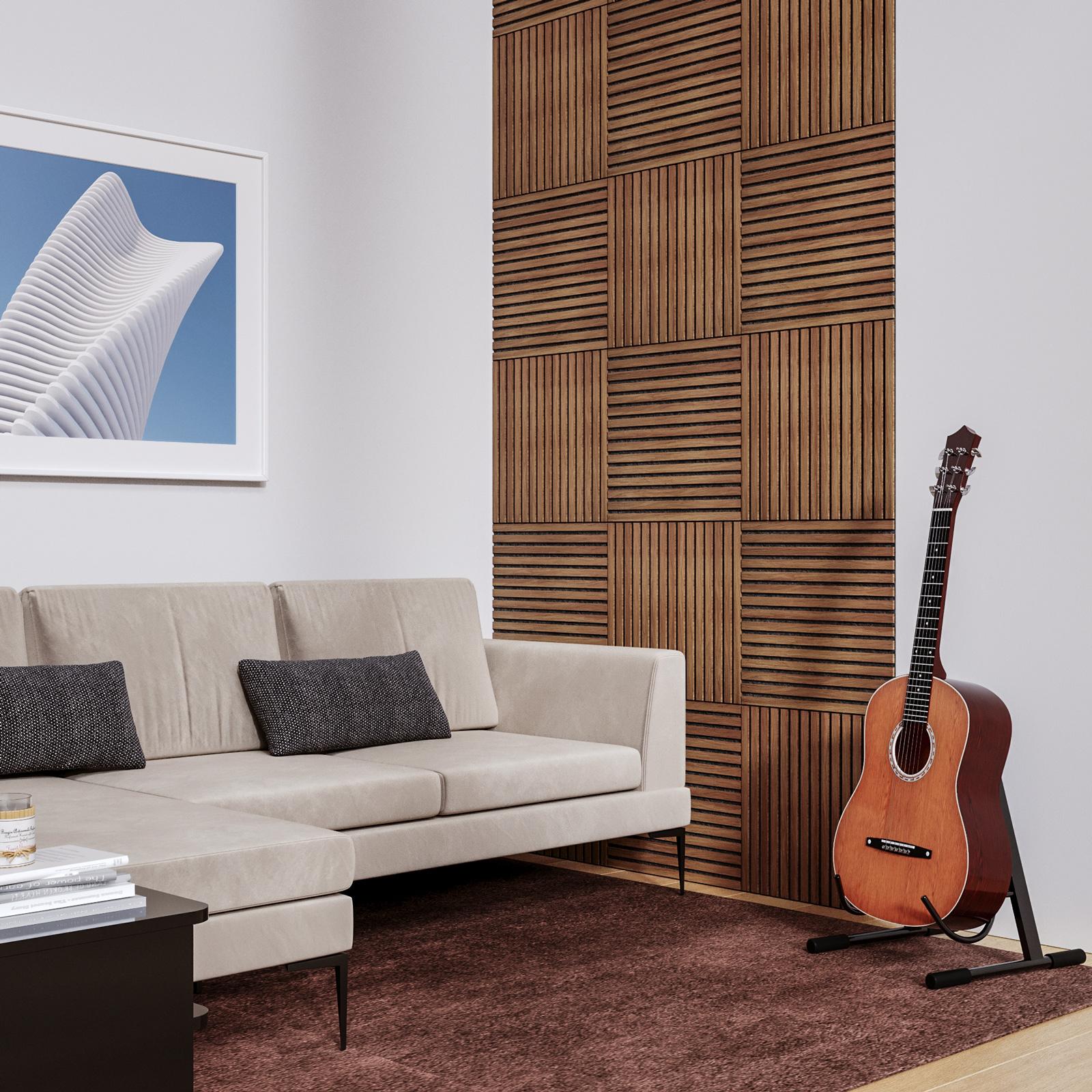 Panou decorativ acustic de perete Atmosphera Colva, MDF, 60x60 cm