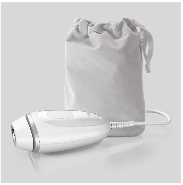 Fotoepilator Braun IPL Silk expert Mini PL1124 IPL, SensoAdapt, 300.000 de impulsuri, 3 niveluri de intensitate, Corp și față, aparat de ras Venus, geantă de călătorie, alb/gri