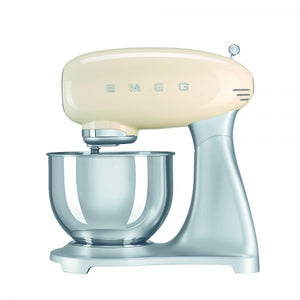 Mixer cu bol Smeg SMF02CREU, 800W, 4,8 l, Cremă/Argintiu