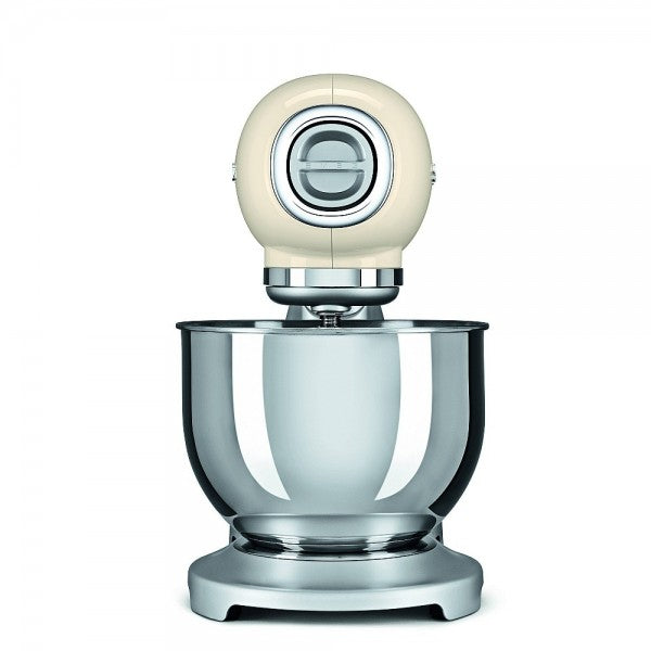 Mixer cu bol Smeg SMF02CREU, 800W, 4,8 l, Cremă/Argintiu