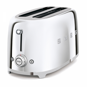 Prăjitor de pâine Smeg TSF02SSEU, 1500 W, 4 felii, Crom