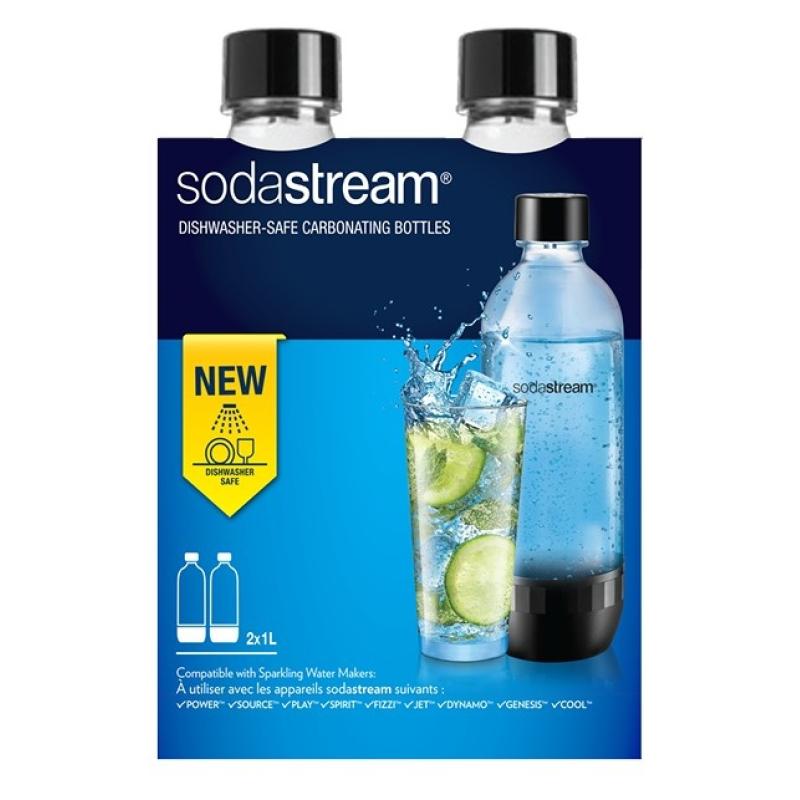 Set de 2 sticle de apă, Sodastream, Tritan, 1 l, transparente