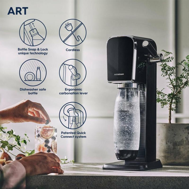 Aparat de făcut sifon Sodastream Terra, 60l, Negru