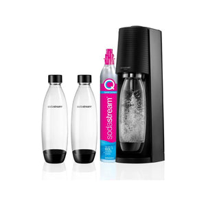 Pachet aparat de băut suc SodaStream cu 2 sticle, Terra, 1 l, Aluminiu/sticlă, Transparent/Negru