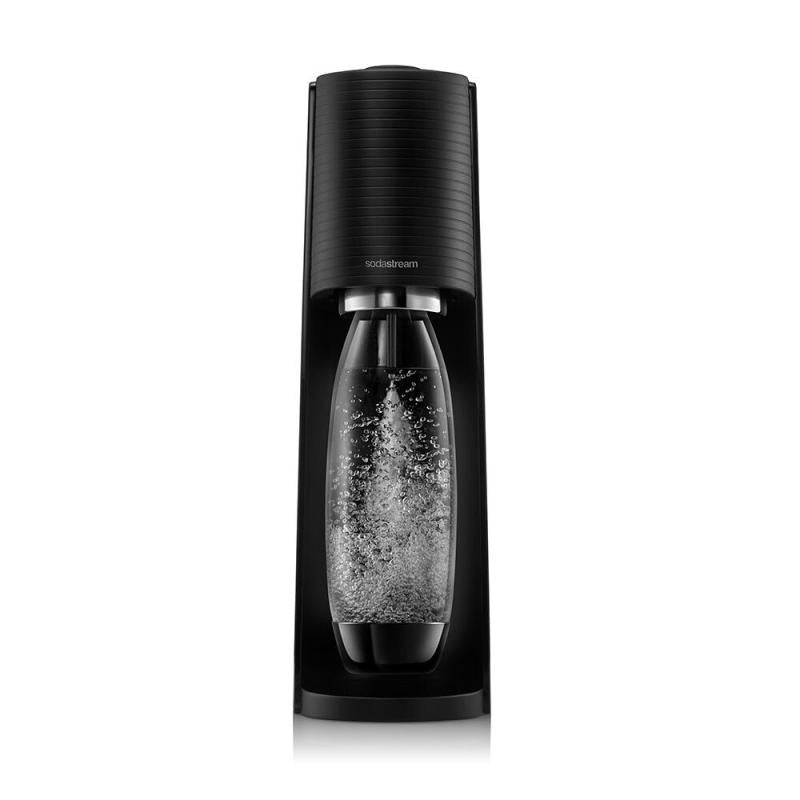 Pachet aparat de băut suc SodaStream cu 2 sticle, Terra, 1 l, Aluminiu/sticlă, Transparent/Negru