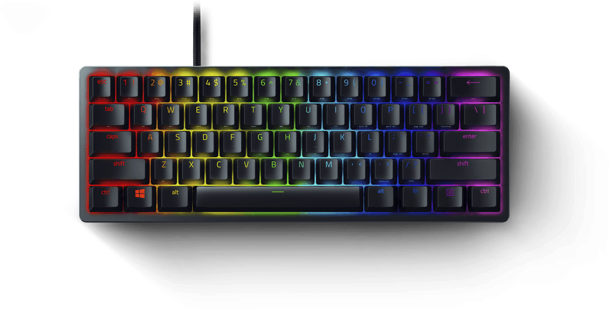 Tastatură de gaming Razer Huntsman Mini, switch-uri optice mov, neagră