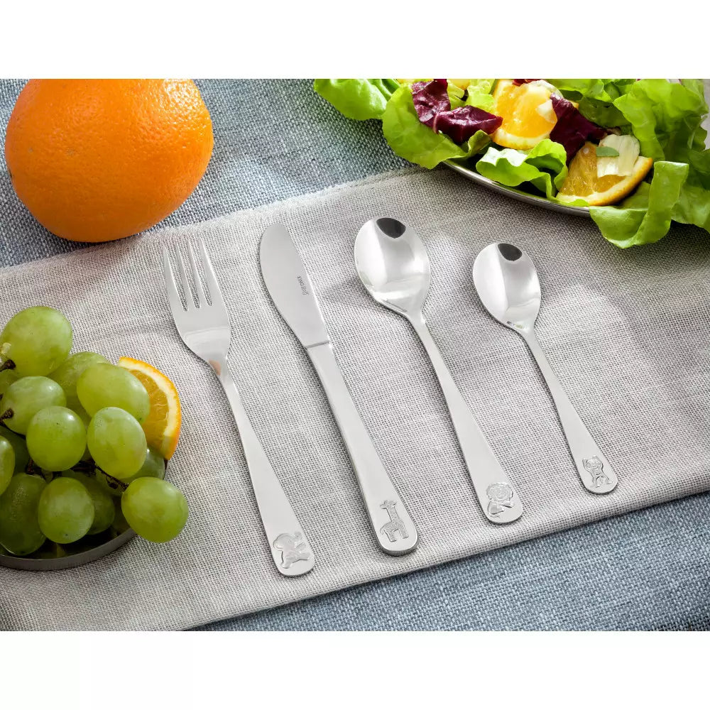 Set de tacâmuri KingHoff Animal pentru copii, 4 piese, oțel inoxidabil