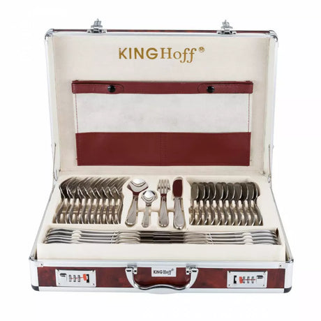 Set de tacâmuri și servire KingHoff, inox, 72 piese