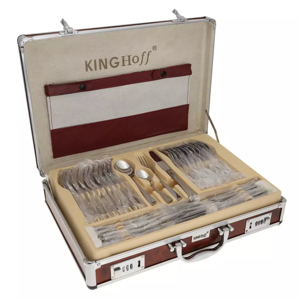 Set de tacâmuri și servire KingHoff, inox, 72 piese