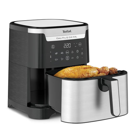Aparat de gătit cu aer cald Tefal Easy Fry XXL Flexcook EY801D15, 6,5 L, 1400 W, Negru/Argintiu