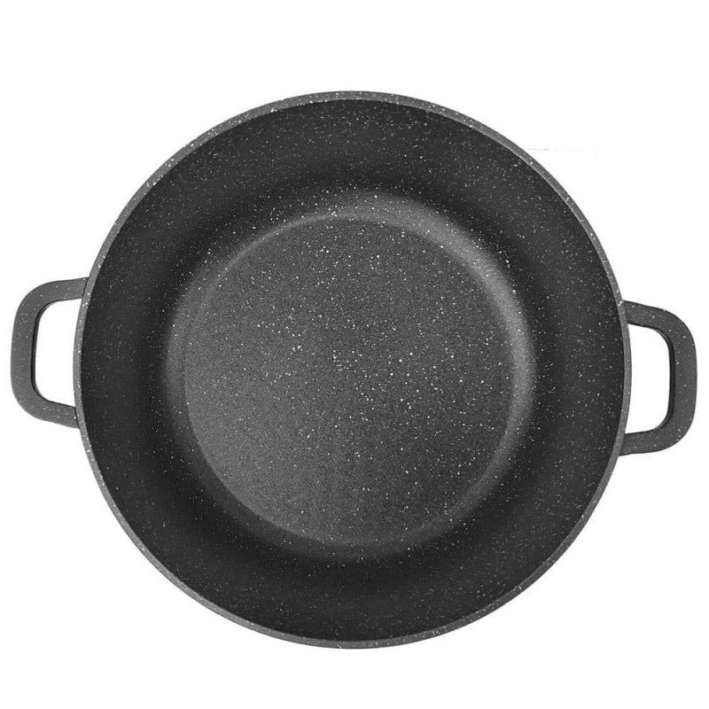 Cratiță adâncă Kinghoff 1599, 10 L, Finisaj marmorat, Inducție, Negru