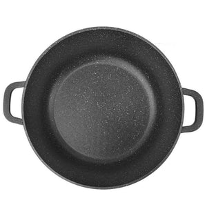 Cratiță adâncă Kinghoff 1599, 10 L, Finisaj marmorat, Inducție, Negru