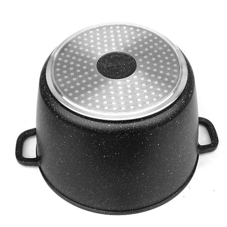 Cratiță adâncă Kinghoff 1599, 10 L, Finisaj marmorat, Inducție, Negru