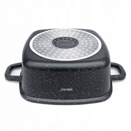 Cuptor și aragaz Kinghoff cu înveliș din marmură, inducție, negru