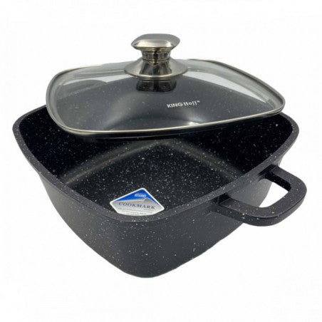 Cuptor și aragaz Kinghoff cu înveliș din marmură, inducție, negru