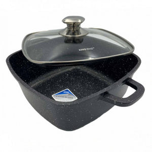 Cuptor și aragaz Kinghoff cu înveliș din marmură, inducție, negru