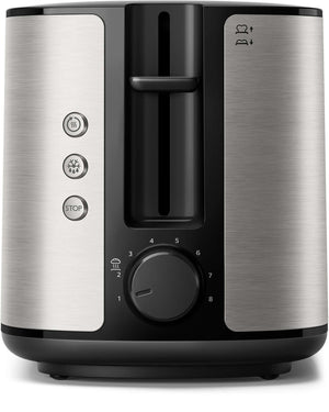 Prăjitor de pâine Philips Viva Collection HD2650/90, 950 W, 8 niveluri de prăjire, oțel inoxidabil, argintiu