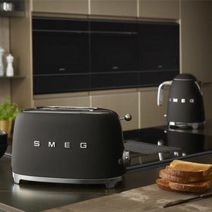 Prăjitor de pâine Smeg TSF01BLMEU, 950 W, 2 felii, Negru