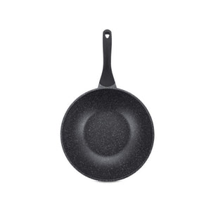 Tigaie wok Royalty Line BW32M, 32 cm, acoperire din marmură, inducție, mâner moale, negru