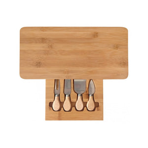 Set platou de brânzeturi Kinghoff 1567, 5 piese, Bambus